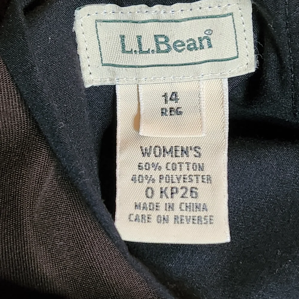 Vintage L.L. Bean Women's Brown High Elastic Button Waist Pants Size 14 G13